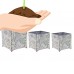 Decmode Set of 3 Traditional Iron Botanical-Inspired Square Planters, Gray   566921588